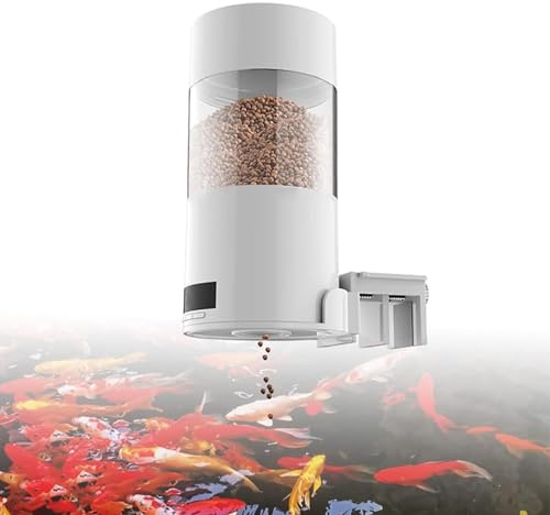 Distributore elettrico di cibo per pesci – Alimentatore automatico da 500 ml con tempi di alimentazione e quantità regolabili per acquari – Sistema di alimentazione intelligente