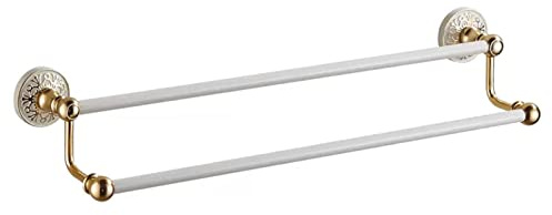 Porta asciugamani da parete, doppio strato in alluminio spesso, per cucina e doccia, design rotondo in d e bianco, 40 cm