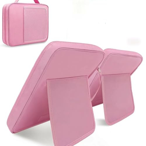 WREWING Bokformad bärbar organiseringsväska – bokstativ design, reseförvaringsväska för e-läsare, surfplattor och kabel förvaringsväska, lätt handhållen påse, Rosa, Klassisk