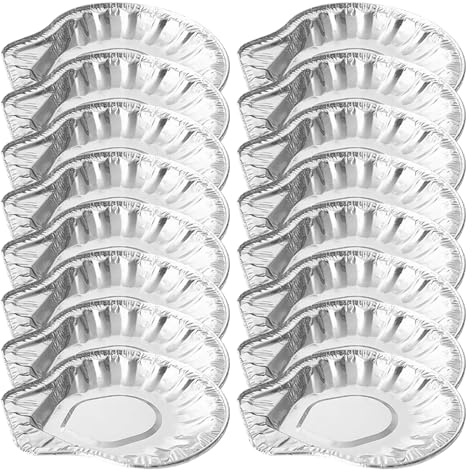 TOYZFRIENDY Vaschette per Alimenti in Alluminio USA e Getta, Mini Teglie per Capesante e Ostriche, Resistente Vassoio per Barbecue e Cottura al Forno, per Feste e Antipasti, Confezione da 100