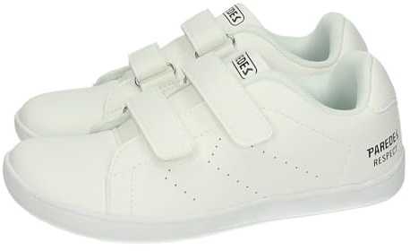 Paredes DC26710 Scarpe Barefoot DC26710 Bambino, Pareti Bianche con Nastro Adesivo e Suola Flessibile e Leggera Bambino Sportivi, bianco, 30 EU