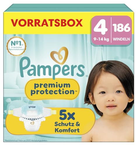 Pampers Premium Protection Couches Taille 4 x186 Family Pack