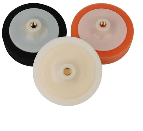 Almohadillas de esponja de 150 mm para pulir y pulir automóviles, cabezales de rueda de espuma suave con rosca M14, reutilizables y enjuagables, juego de 3 piezas (B)