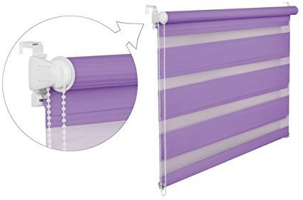 DOPPELROLLO DUOROLLO 60 CM BREIT 150 CM LANG Lila INKL. SEILZUG FENSTERROLLO KLEMMROLLO JALOUSIE
