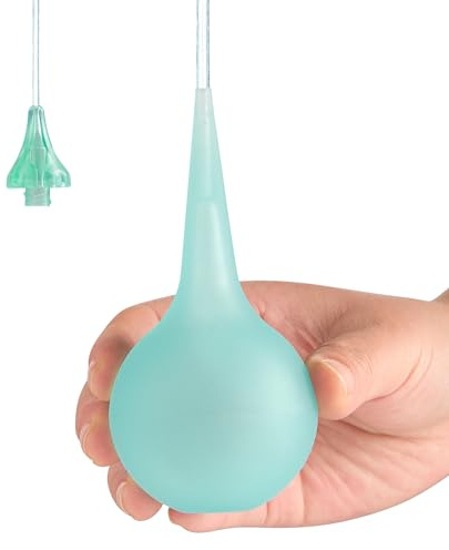 Poire Lavement Oreilles 75ml Haute Précision - Seringue Auriculaire Souple pour Nettoyage du Cérumen - Retrait de Bouchon d'Oreille - Embout Transparent Amovible - Matériau TPE Médical