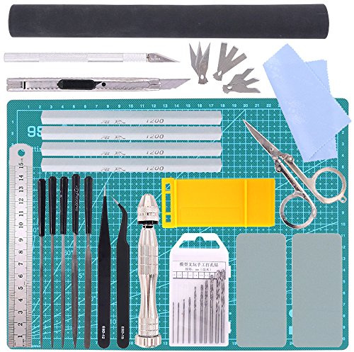 Swpeet 43Pcs Kit Professionale Compatibile per Gundam Modeler Strumenti di Base, Kit Compatibile per Kit di Strumenti per Modelli Gundam Perfetto per Kit di Costruzione Principiante Modello di Hobby