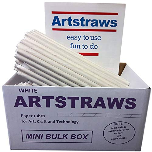 Amazing Arts and Crafts Artstraws White Paper Straws School Pack Art Straws 6mm