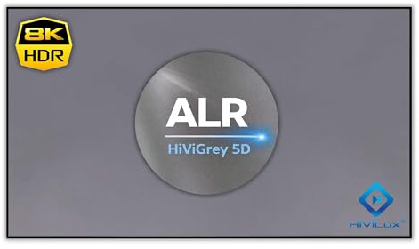 HiViLux® Ultra Thin Zero ALR RahmenLeinwand Rahmenlos Hochkontrast Grau Tuch: HiViGrey Cinema 5D/HDR Gain 1,35/Randlos/Not for UST (16:9 150Zoll Bild:332x187cm)