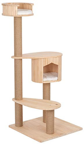 VOSS.PET Kratzbaum Isabel 135cm, Premium Kletterbaum, Echtholz Katzenkratzbaum Liegefläche Schlafhöhle Katze Kater