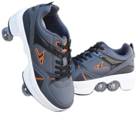 Patins A roulettes Reglables,Deform Wheels Skates Roller Shoes Casual Sneakers Walking Skates Hommes Femmes Runaway Patins à Quatre Roues,C-43