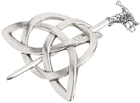 FRCOLOR Vintage Keltische Haarspangen,Haarnadeln aus Metall im keltischen Design, keltischer Knoten für lange Haarschmuck für Frauen Mädchen,Silberfarben