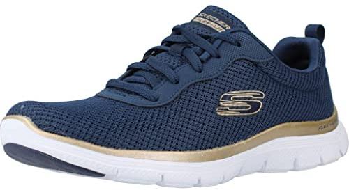Skechers Flex Appeal 4.0 Bril Womens Trainers Navy 3 UK