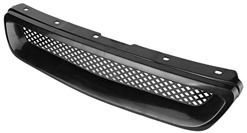 Griglia Anteriore Sportiva,Griglia anteriore per cofano anteriore con griglia di aspirazione del flusso d'aria, adatta per 96‑98 JDM tipo R stile ABS, nero