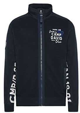 Camp David Chaqueta de punto para hombre con patrón y mezcla de materiales, Shadow Navy, M