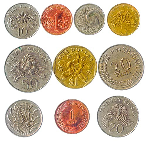Hobby of Kings Singapore 10 Mixed Coins | Cents | Dollar | Flowers | Sea Animals | Since 1967