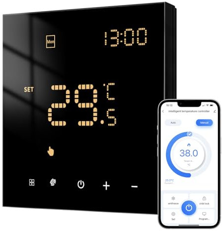 AVATTO Termostato per riscaldamento a pavimento e caldaia a gas, termostato intelligente WiFi, programmabile, compatibile con Alexa, controllo vocale di Google Home e APP Smart Life Controller
