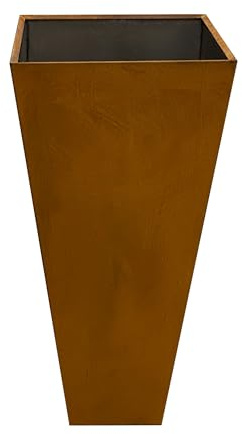 Köhko® Macetero de diseño de pirámide de acero corten Vina de 75 cm de altura | Maceta con aspecto oxidado