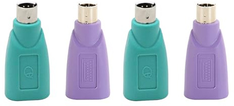 Sarini PS/2 To USB A Adapter Male To Female Keyboard Adapter PS2 Jack To USB A Male For Mouse And Keyboard, Replacement PS2 Keyboard Adapter, 4 Pieces