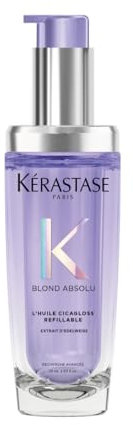 KÉRASTASE Blond Absolu - L'Huile Cicagloss Rechargeable - Huile Capillaire Brillance Multi-Usage - Soin Thermo-Protecteur Sans Rinçage - Extrait d'Edelweiss - Cheveux Blonds - 75ml