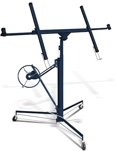 Yakimz Sollevatore a piastre XXL, regolabile in altezza 140-350 cm, altezza di lavoro, 3 ruote con freno di stazionamento, larghezza braccio massimo 290 cm, carico di carico 68 kg, pieghevole, aiuto