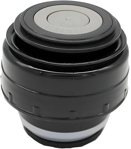 1 flasklock på 4,1 cm i diameter – Universellt isolerande lock för termos och sportflaskor, svart, (vakuumisolering, tvättbart i maskin)