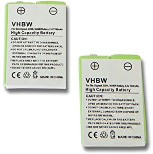 vhbw 2x batteria compatibile con Telia Free 3001, Free 3000 telefono fisso cordless (700mAh, 2,4V, NiMH) verde
