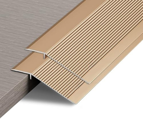 Zayejod Aluminum Floor Transition Strip Door Bar, 10cm x 0.9m, 2pcs | Copper Gold , Floor Bar for Doorways Threshold Ramp Tile Laminate Planks for Gaps Carpet Floor Tile