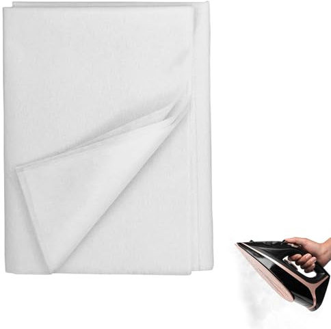 Fieltro para planchar de 200 x 100 cm, 55 g/m², para reforzar la adherencia, vellón para planchar, tejido grueso para planchar, tela blanca fusible, plancha por un lado, tela no tejida por metros