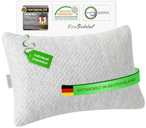 EcoSchlaf® TravelBuddy Reisekissen I Pillow für Outdoor & Reise (Grau)