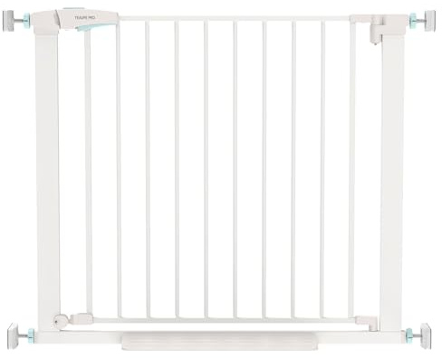 YEAUPE PRO Griglia di protezione per scale senza foratura, per bambini, 94 – 99 cm, griglia di protezione per porte e scale, griglia di protezione per porte, cani, colore: bianco