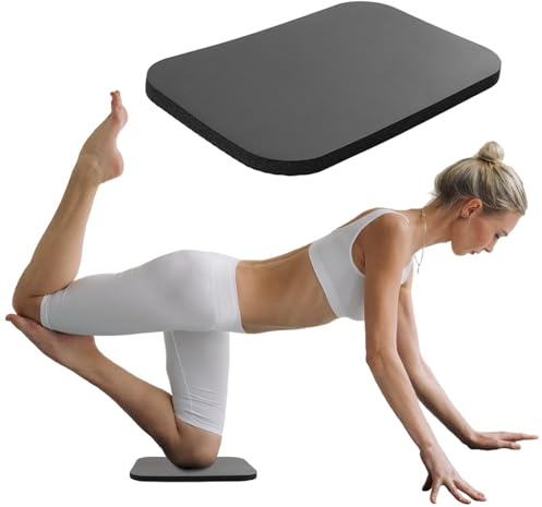 Yoga Knee Pad Cushion, Kneeling Pad, Rectangle Yoga Knee Pad, Yogas Props and Accessories for Women/Men Cushions Knees and Elbows for Kneeling, Balance,Pilates(COLOR:Black 29x19x1.5CM)