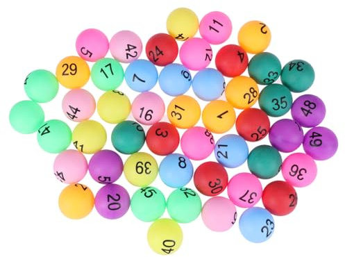 BESPORTBLE Balles de Tennis de Table Faciles à Reconnaître Numérotées 50 en PE Imprimées avec Chiffres Couleur Aléatoire pour Décoration de Fête et Célébrations