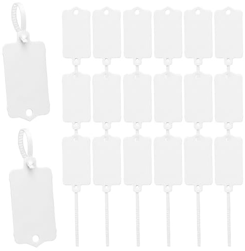 Lot de 200 étiquettes vierges en plastique blanc, étiquettes d'étiquetage de clés, étiquettes de câble étanches, marquage de clés réutilisables et plaque de clé pour l'étiquetage