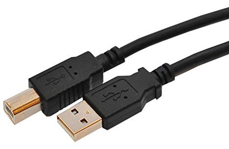 Rhombutech®, 7.5m USB Druckerkabel Scannerkabel Datenkabel USB 2.0 A-Stecker zu B-Stecker für Drucker Scanner Fax Multifunktionsdrucker Printer - Schwarz