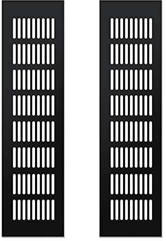 Griglia Rettangolare Alluminio, 2 Pcs Griglia Aria Rettangolare, Griglia di Ventilazione Nera, Griglia Areazione Metallo, per Guardaroba Armadio Scarpe Lavello Cucina Armadio Vetrina Porta(80*300 mm)