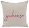 CB Home & Style Outdoor Garten Kissen Wasserabweisend 45x45cm mit Füllung Schriftzug Zuhause (Zuhause - beige/pink)