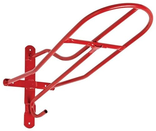 Bow & Arrow Equestrian Saddle Rack Wall Mounted - Collapsible Saddle Rack with Tack Hooks | Lightweight Horse Rug Rack & Saddle Stand for Stable & Yard – Red