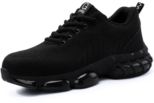 LAoutun Safety Trainers Mens Steel Toe Cap Boots Lightweight Safety Shoes Elastic Soft Work Trainer Comfortable Stylish CE Certified Steel Toe Cap Shoes Industrial Construction Work Boots