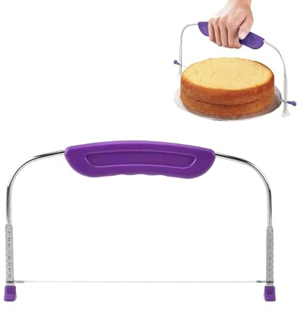 JYNXOR Tortenschneider,Professioneller Tortenbodenschneider,Edelstahl Kuchenschneider Höhenverstellbar,Tortenboden Schneidehilfe Tortensäge,für GleichmäßIge Tortenschichten