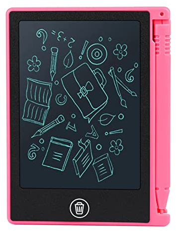SIXRUN 4.5 Pulgadas LCD Pizarra de Escritura para Niños con Panel LCD Ultradelgado y Duradero, Compacta, Ligera y Multifuncional (rojo)