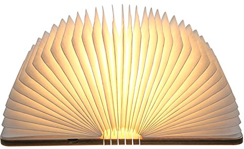 Neoglint Buchlampe Faltbar,Buchlampe Holz,1200 Mah USB-akku,360° Faltbar Buchlampe,dekorative Lampen,geschenk Für Frauen/eltern/kinder Geburtstag,Warmweiß(12.1x9.5x2.5cm)