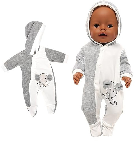 Miunana Kleidung Outfits für Baby Puppen, Puppenkleidung 43-48 cm (Elefant)