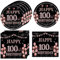 40PCS 100th Birthday Decorations for Women Vintage 1925 Disposable Paper Plates and Napkins Party Supplies for Girls Women
