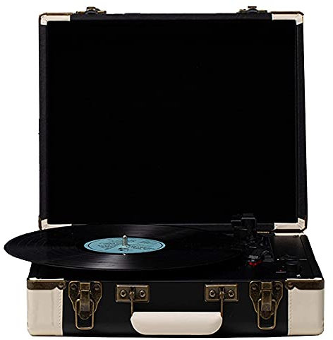 ROLTIN Giradischi, Giradischi Bluetooth, Giradischi in Vinile con Altoparlanti incorporati, Trasmissione a Cinghia a 3 velocità per Valigia (Giradischi)