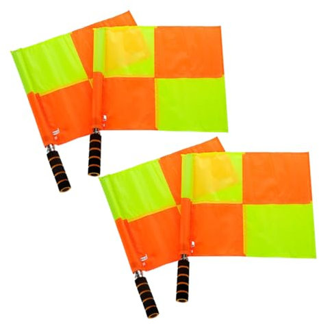 Toddmomy 4 Stück Fahnenschwingende Fahne wehende Fahne offizielle Handzeichen Schiedsrichter Linienrichter Fahnen fußball Flagge Schiedsrichterfahne Handfahne Eckfahne Banner
