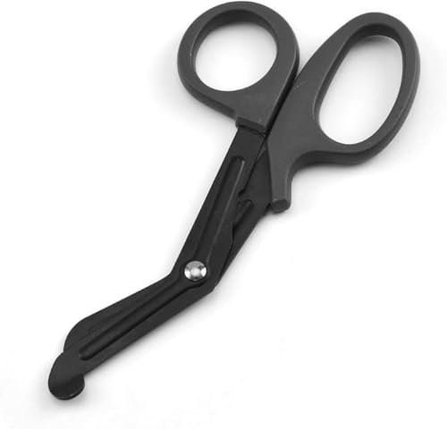 Jesco Lot de 2 Ciseaux Médicaux, Cisailles Acier Inoxydable pour Bandage et Urgence, Noir