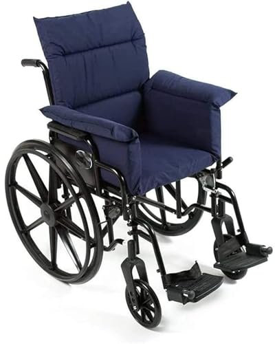 WCCNKK Antidekubitus-Rollstuhlkissen, Rollstuhl Druckentlastungspolster Mit Rücken - Und Seitenteil Sitzkissen Orthopädisch Abwaschbares Steißbeinentlastung, Rehabilitationshilfen,Blau