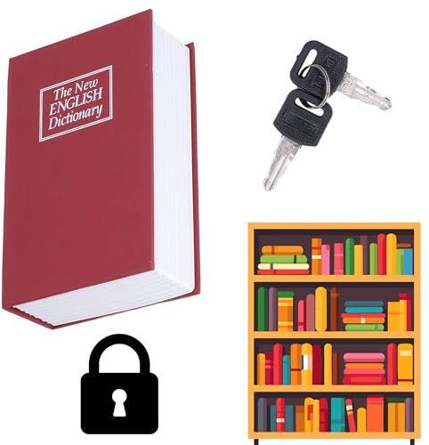 VaultBook - Hidden Book Safe with Lock and Key – Secure Storage Box for Cash, Jewellery, Documents – Discreet Fake Book Design for Home, Office, Travel – Metal Interior, Realistic Cover – 19cm x 12cm