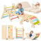 Giant bean 5-in-1 Montessori Kletterdreieck mit Kletterbogen und Rutsche, Holzdreieck für Kleinkinder ab 1-3, Indoor Kletterspielzeug, Regenbogen mit Kissen, S