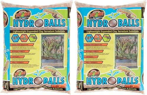 Zoo Med HydroBalls Lightweight Expanded Clay Terrarium Substrate, 2.5 Pounds (Pack of 2)
